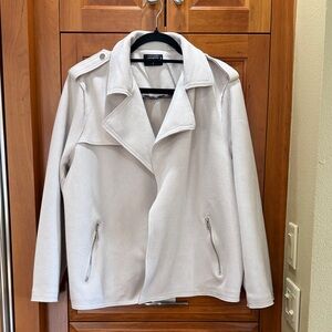 Tahari Cream Microsuede Jacket Size 1X